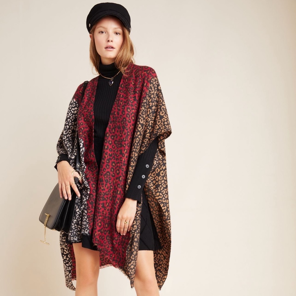 Anthropologie leopard print kimono
